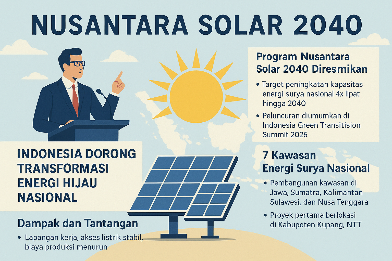 Indonesia Dorong Transformasi Energi Hijau Nasional Lewat Peluncuran Program “Nusantara Solar 2040”