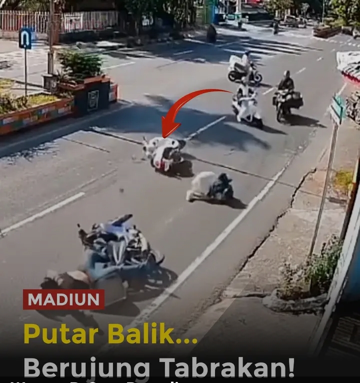 Akibat Seorang Pengendara Wanita Putar Balik Menyebabkan Lakalantas
