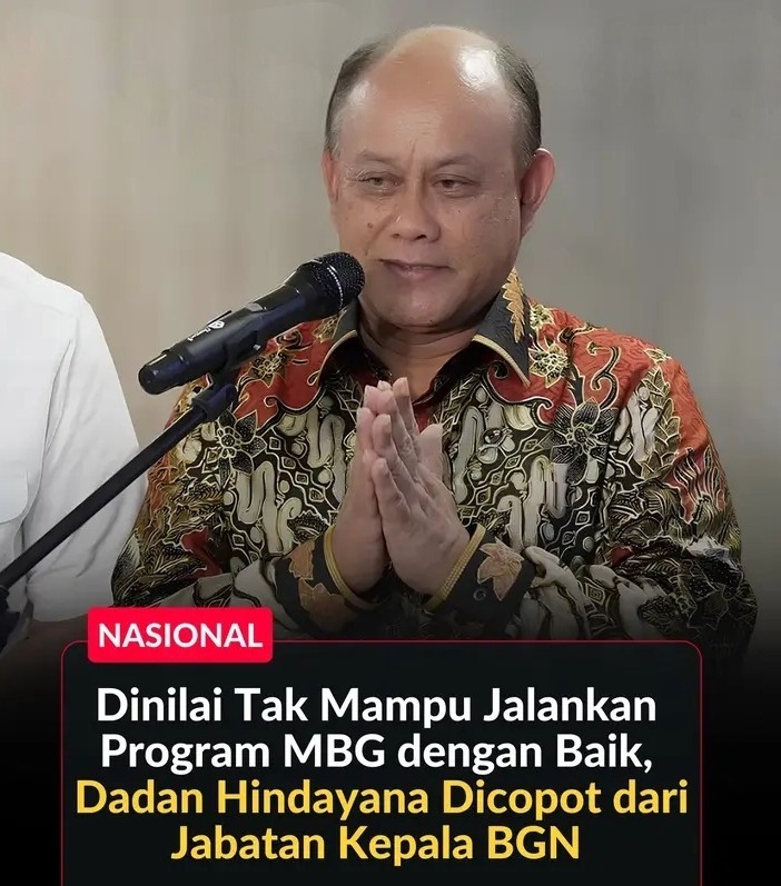 Presiden Prabowo Subianto Resmi Memberhentikan Pimpinan Badan Gizi Nasional (BGN) Dandan Hindayana